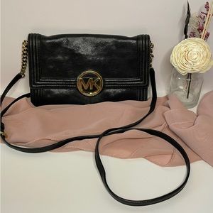 Michael Kors Black Leather Crossbody Purse